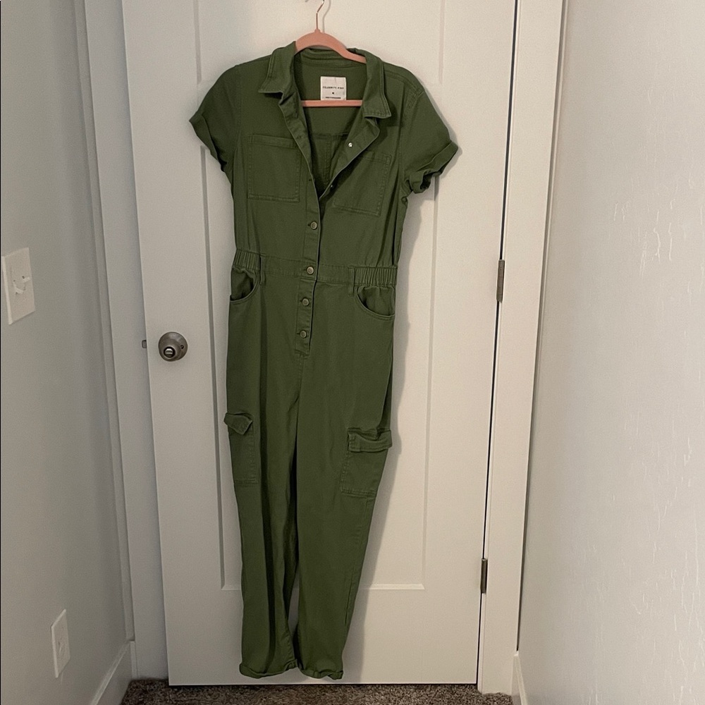 Celebrity Pink Forest Green Jumpsuit